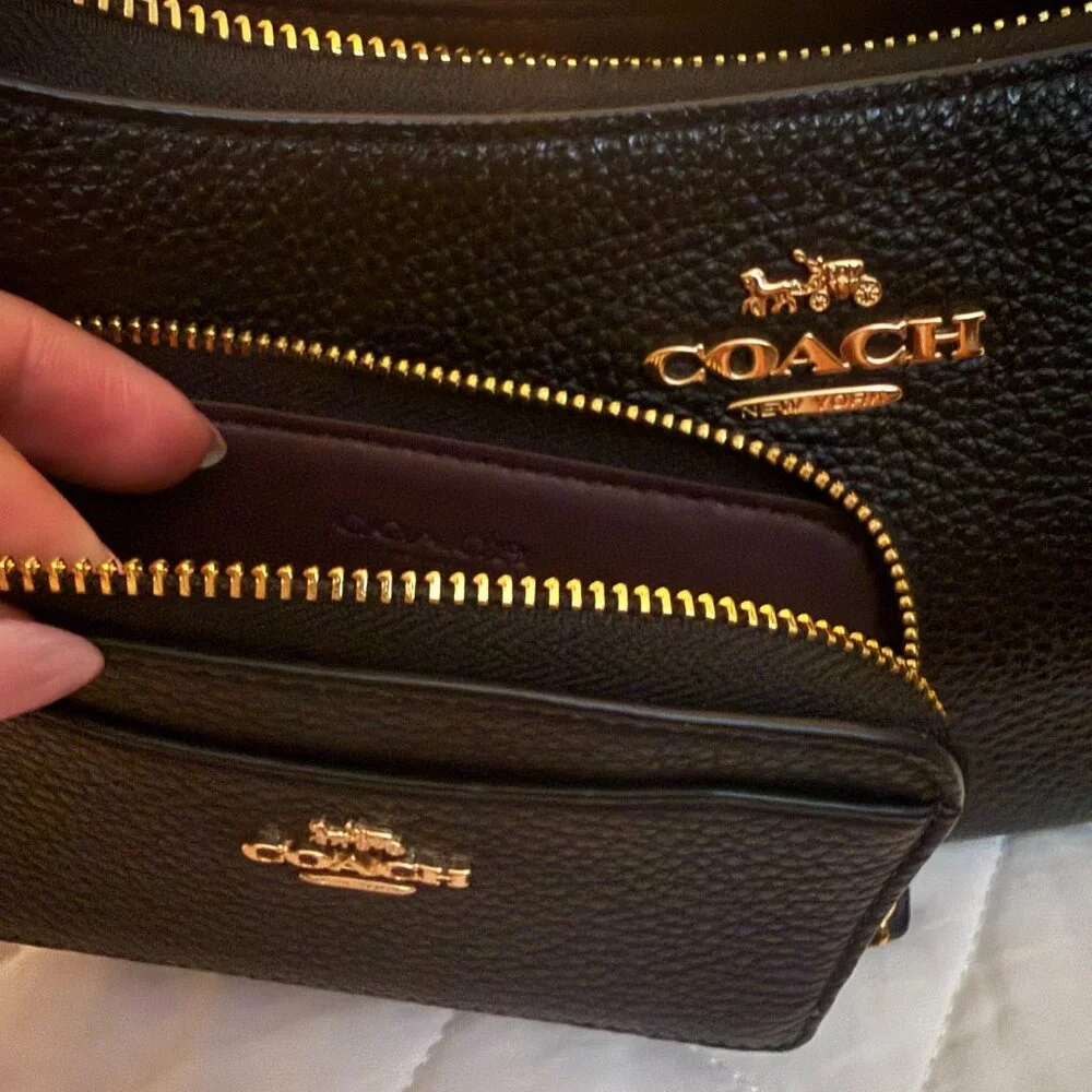 medium coach teri shoulder bag and charm wallet